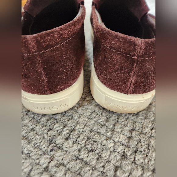 Vince Women's Dark Burgundy Suede Slip-Ons, Size US 9/ EUR 40 - Picture 13 of 14